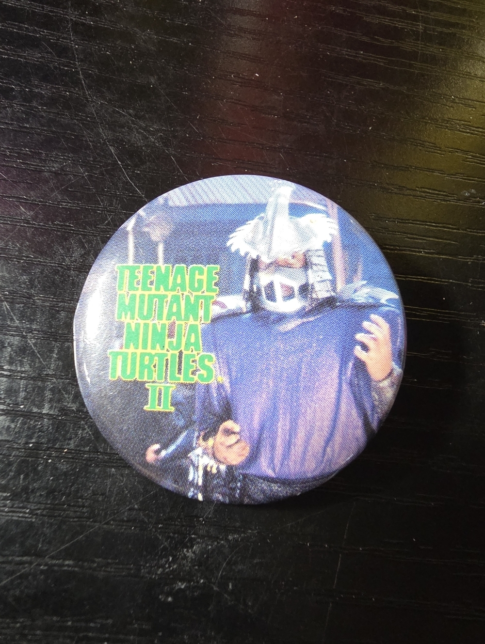 Vintage 90s Pin Button Badge Teenage Mutant Ninja Turtles II Shredder Promo